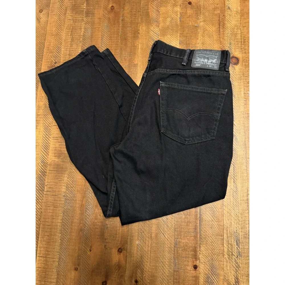 Levi's 550 Relaxed Fit Jeans Mens 36x30 Black Label